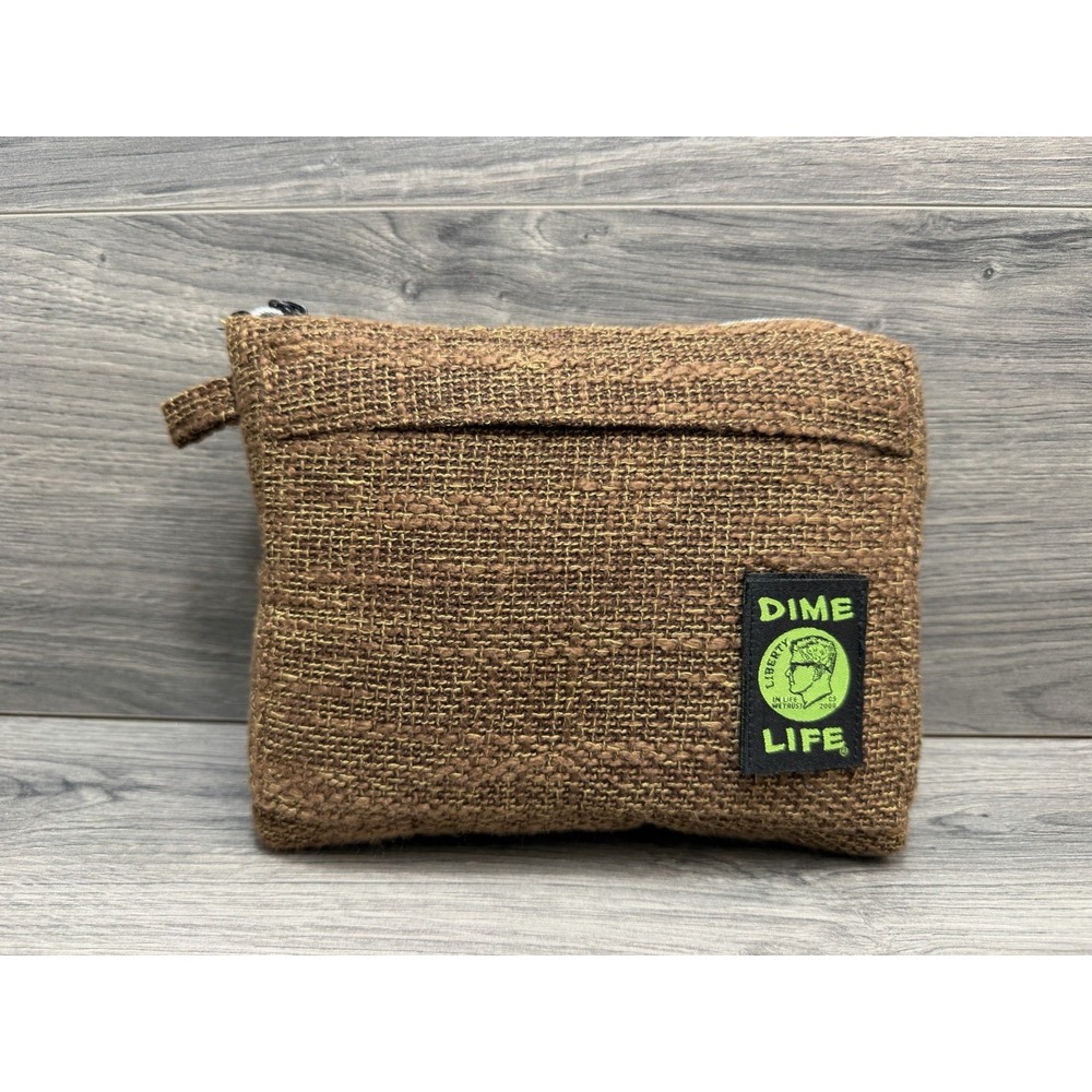 Dime Bags 8" Brown Padded Protective Smell Proof Pouch Travel Zipper Compact